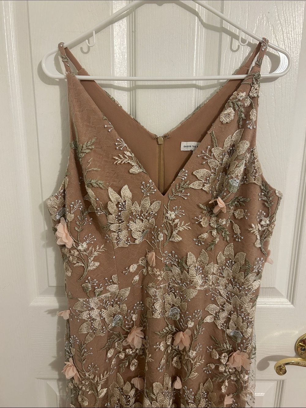 Dress The Population Sidney 3D Floral Appliqué Maxi Gown Pink Rose New Size XXL - Picture 8 of 16